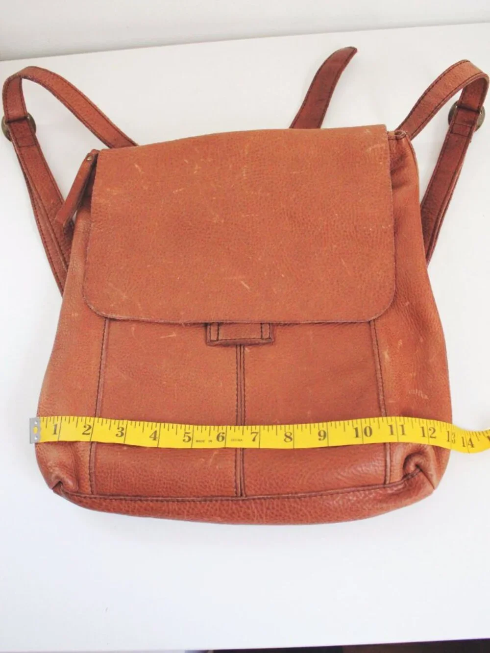 Vintage Duluth Trading Company Brown Leather Backpack Pebbled Shoulder Bag Tan - Picture 11 of 11